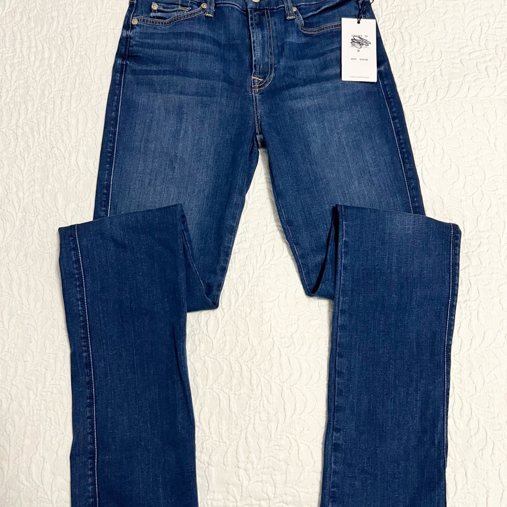 NWT 7 For All Mankind Kimmie Straight Leg Jeans Size 28 B(air) Denim Retail $179